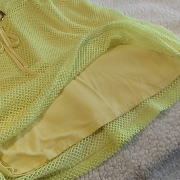 Neon Yellow Mesh Swim Cover-Up – Sheer - Picture 12 of 14